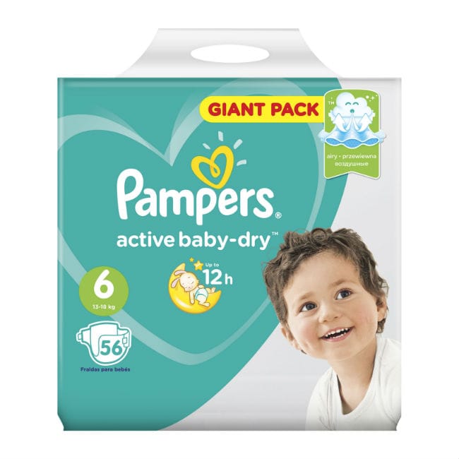 Подгузники "Рampers Active Baby Extra 6" 13-18 кг/56 шт.