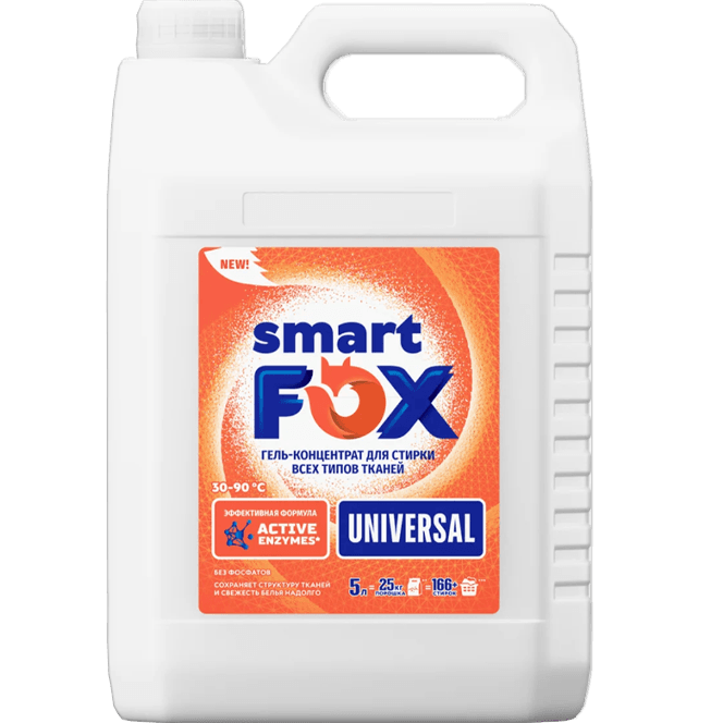 Гель-концентрат для стирки белья 5 л SMART FOX, Универсал/UNIVERSAL