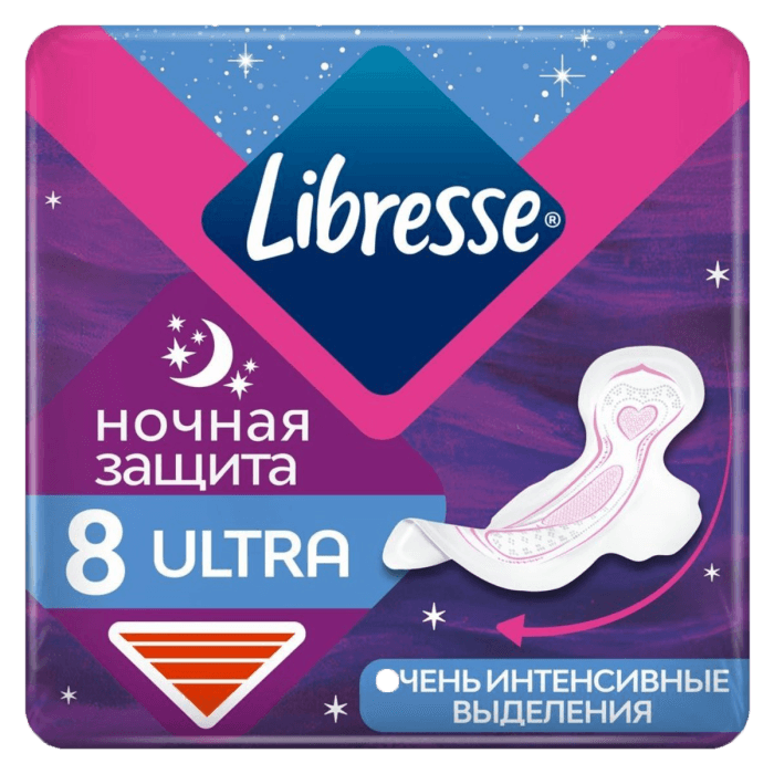 Прокладки "Libresse" ультра ночные (8 шт.упак) Прокладки "Libresse" ультра ночные (8 шт.упак)
