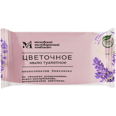 Мыло кусковое 100 гр туалетное "Цветочное" в цвет. оберт. флоупак марки Ординарное ММК Мыло кусковое 100 гр туалетное "Цветочное" в цвет. оберт. флоупак марки Ординарное ММК