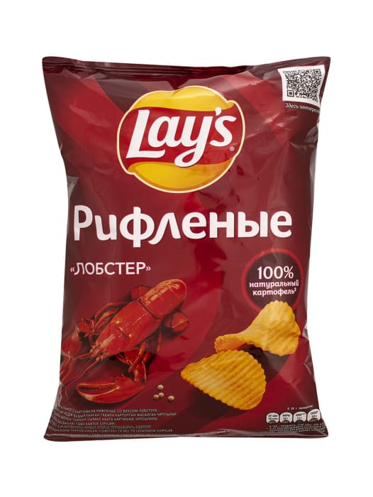 Чипсы "LAYS" 140 г ассортимент, Лобстер рифлен Чипсы "LAYS" 140 г ассортимент, Лобстер рифлен