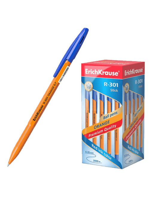 Ручка шариковая 0,7 мм СИНЯЯ "ErichKrause" R-301 Orange Stick Ручка шариковая 0,7 мм СИНЯЯ "ErichKrause" R-301 Orange Stick