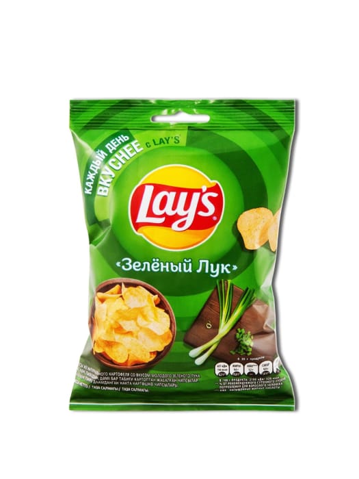 Чипсы "LAYS" 37 г ассортимент, Зеленый лук Чипсы "LAYS" 37 г ассортимент, Зеленый лук
